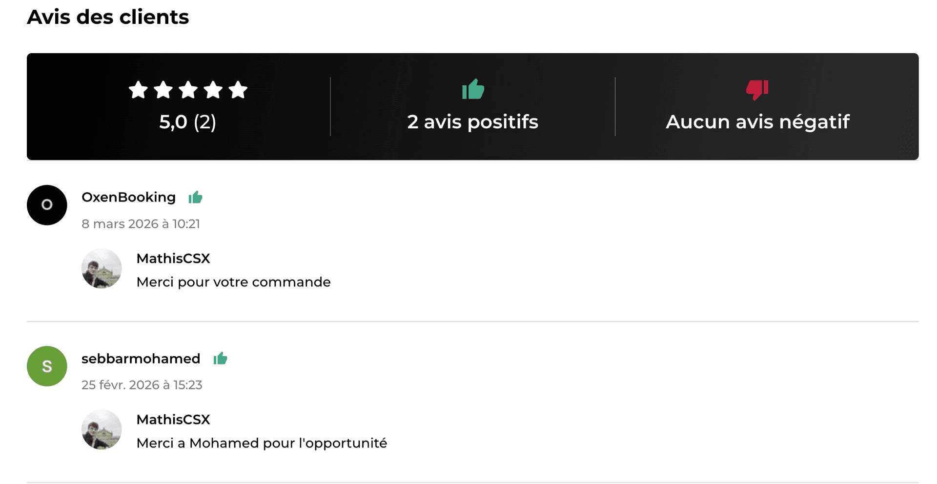 Avis ComeUp — UGC